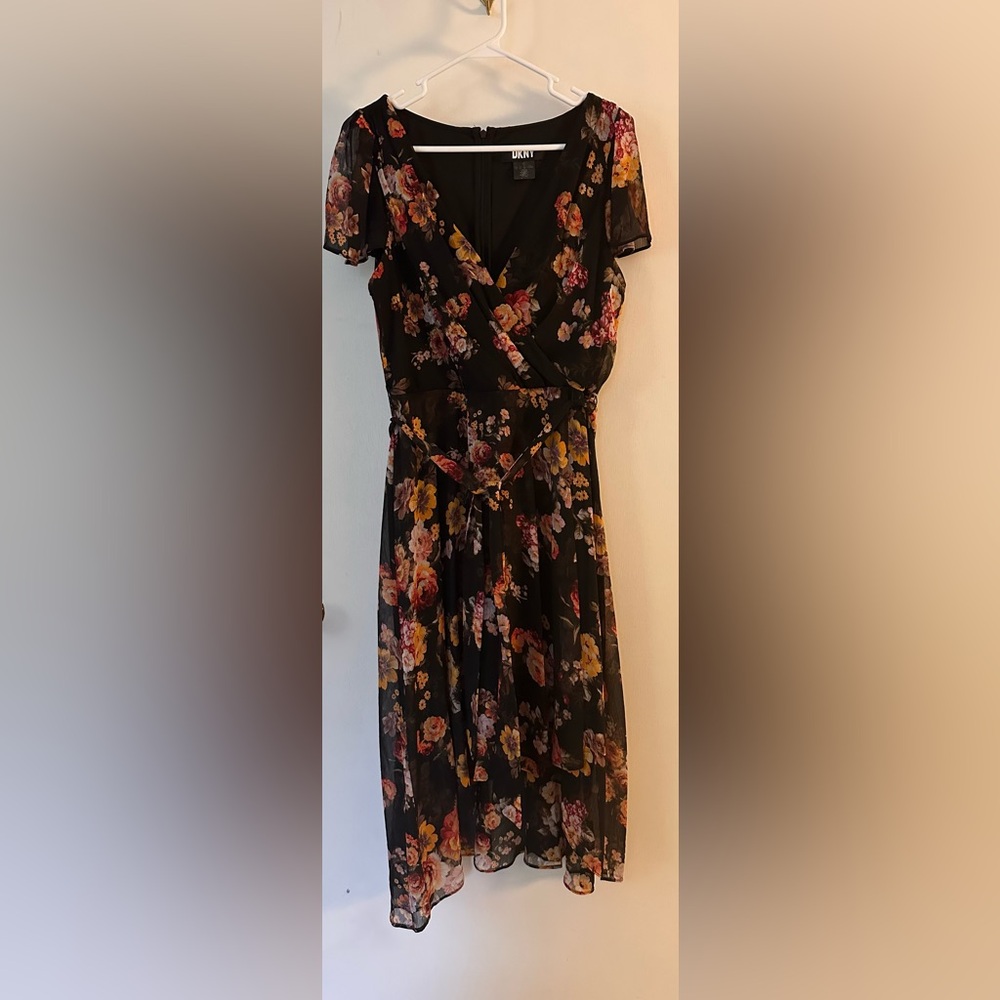 DKNY Black Floral Maxi Dress